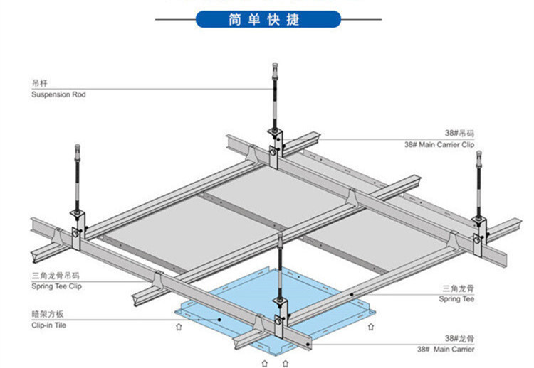 集成吊顶600<i></i>x600铝扣板天花板办公室工程板厂房微孔全套材料模块示例图12