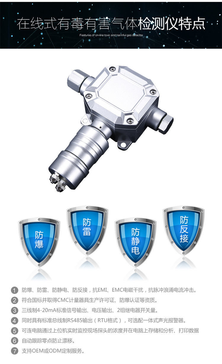 在线式二氧化氮浓度检测仪MIC-300-NO2固定式报警仪监测仪变送器示例图3