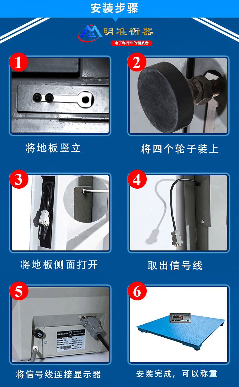 明准SCS便携式防爆移动电子小地磅  3t称重秤 厂家定制示例图7