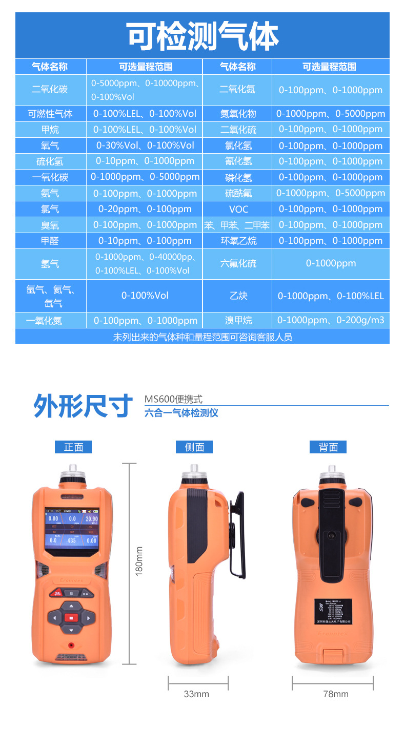 逸云天MS600-H2手持泵吸式氢气浓度检测仪可燃气体报警仪记录仪示例图5