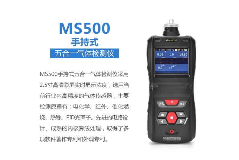 厂家直销 MS500-Xe泵吸式氙气纯度测试仪 浓度分析仪 记录仪示例图2