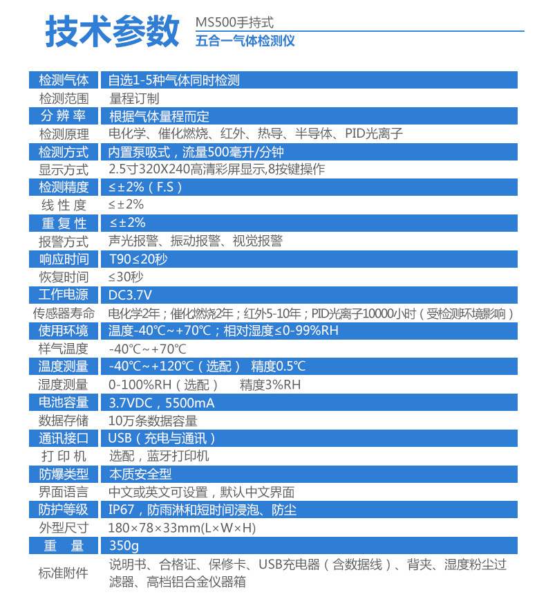 逸云天MS500-C2H2泵吸式乙炔浓度检测报警仪记录仪可燃气体检测仪示例图6