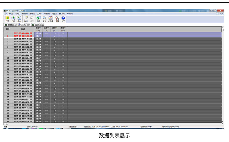 16路 多通道蓝屏无纸记录仪 压力电流电压电量数据曲线单色记录仪示例图18