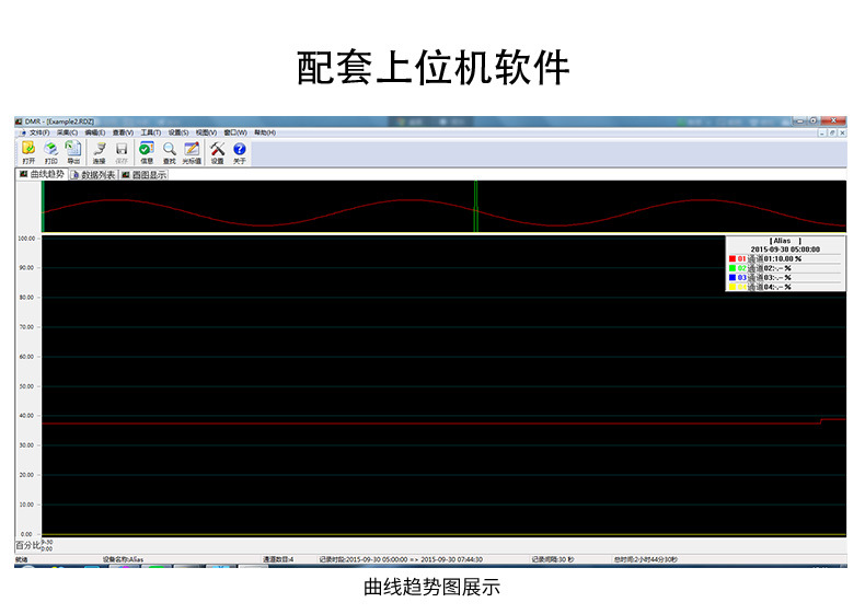 彩屏无纸记录仪 彩色温度湿度电流电压流量曲线记录仪6 8 10 12路示例图18