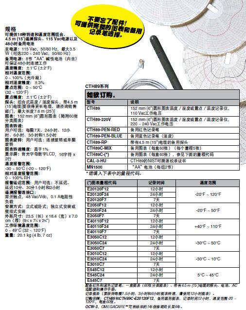 CTH89 Omega欧米茄原装正品 圆形图表记录仪示例图3