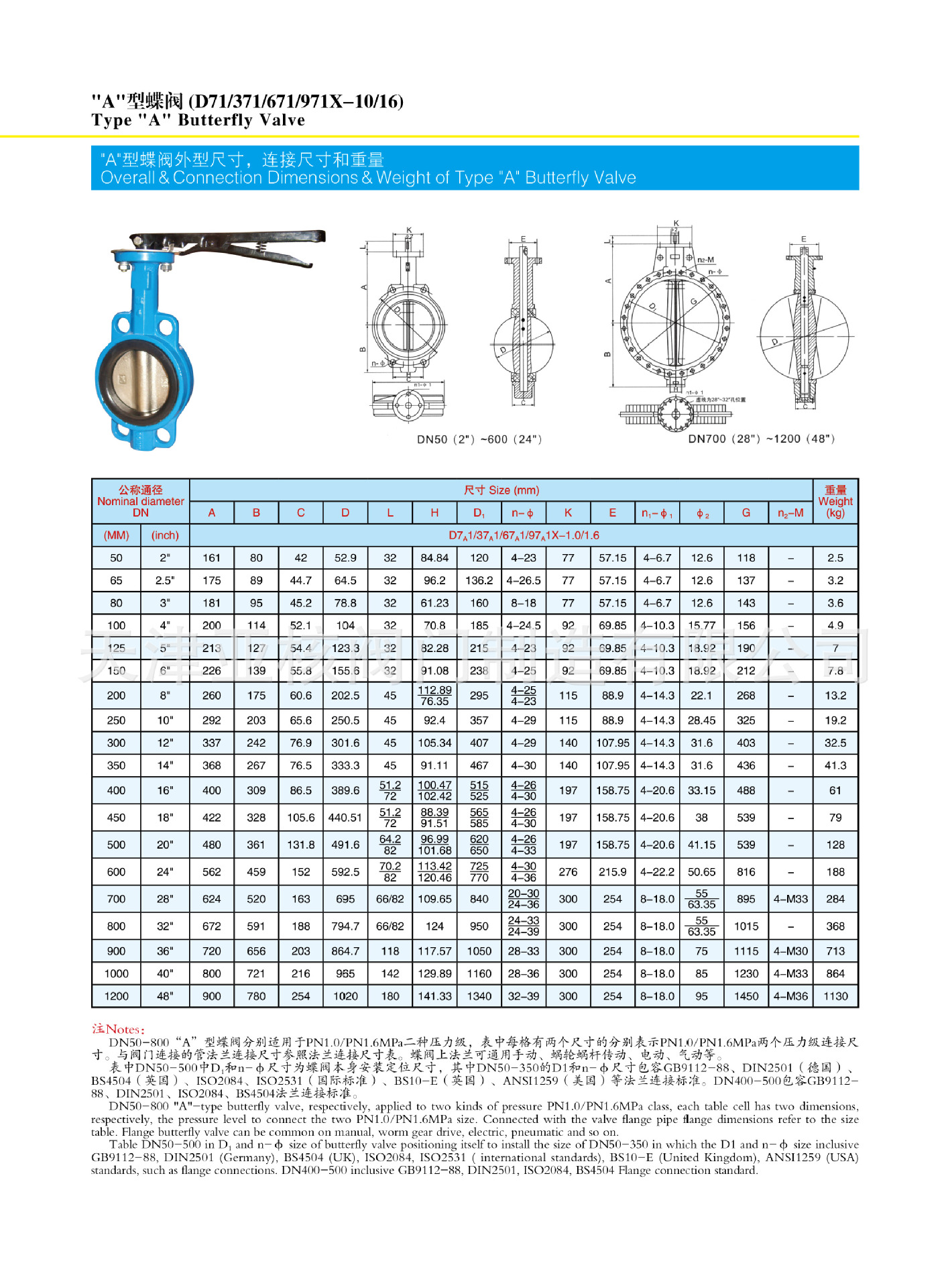 手动不锈钢蝶阀DN100 不锈钢蝶阀对夹式涡轮 D371X-16P全304蝶阀示例图19