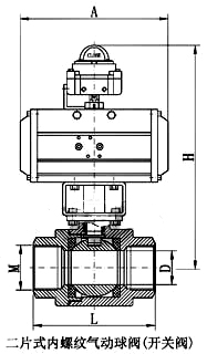 气动内螺纹球阀_开关型