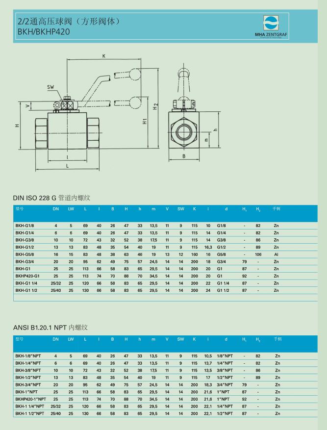 德国MHA手动球阀，碳钢阀门BKH DN25 NPT1 PN500 1128 112A示例图4
