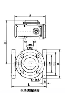 电动四通球阀_配DSR执行器