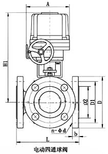 电动四通球阀_配PSQ执行器