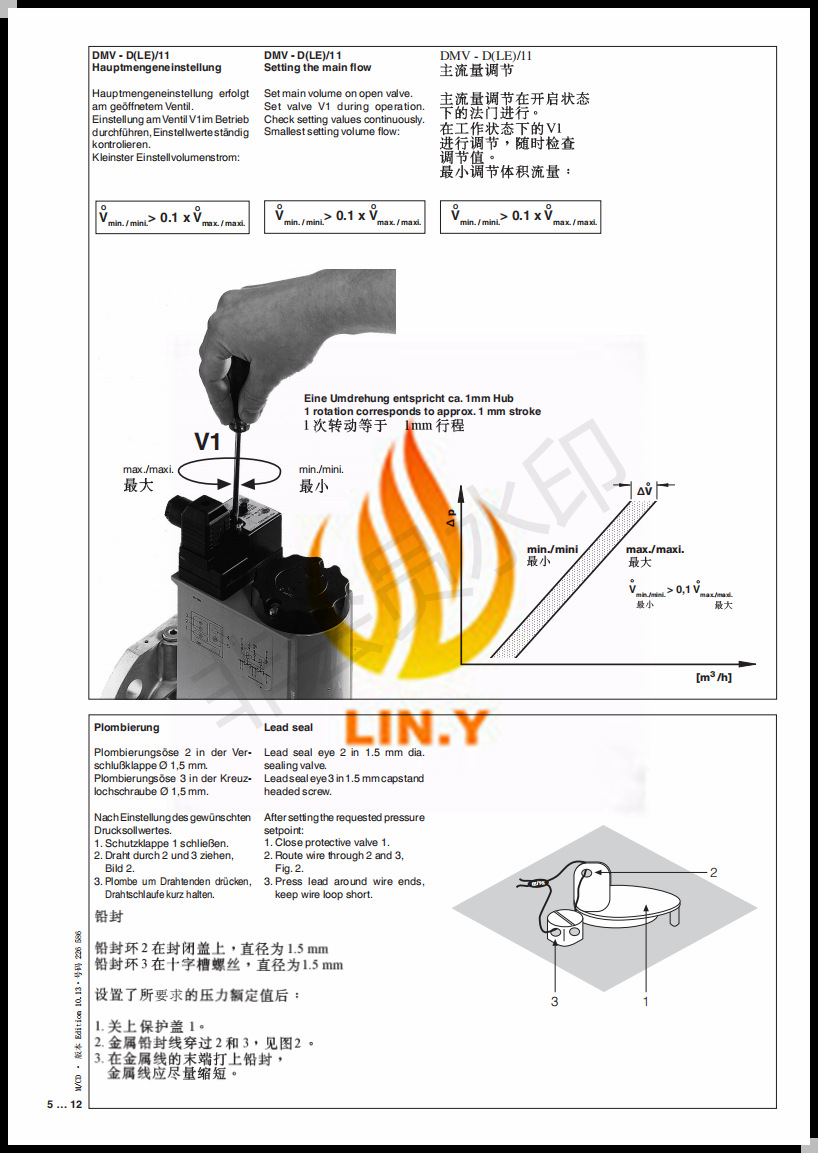 DMV-DLE5080/11原装冬斯DUNGS燃气双电磁阀组 慢开电磁阀示例图8