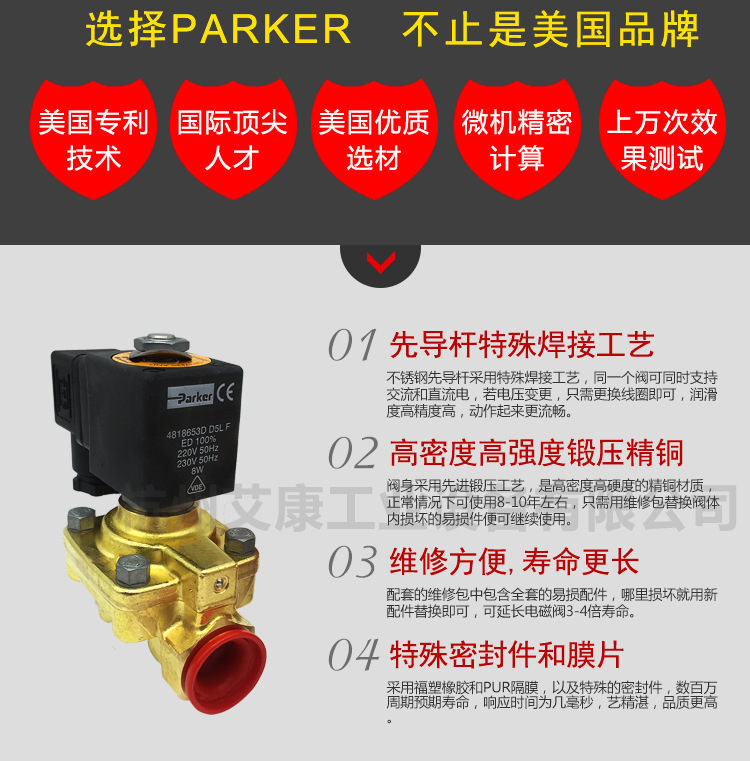 原装正品 派克Parker高压气阀321H35 24V/220V常闭常开电磁阀现货示例图4