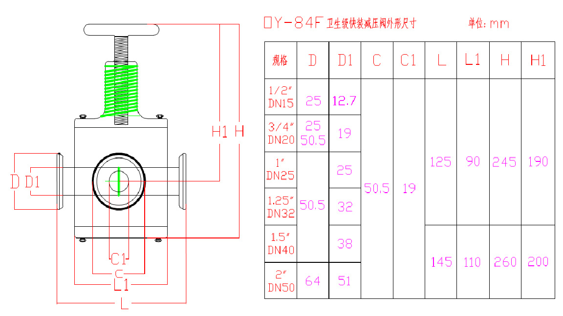 卫生级减压阀/厂家直销快装减压阀/OY-84F卫生级快装减压阀示例图99