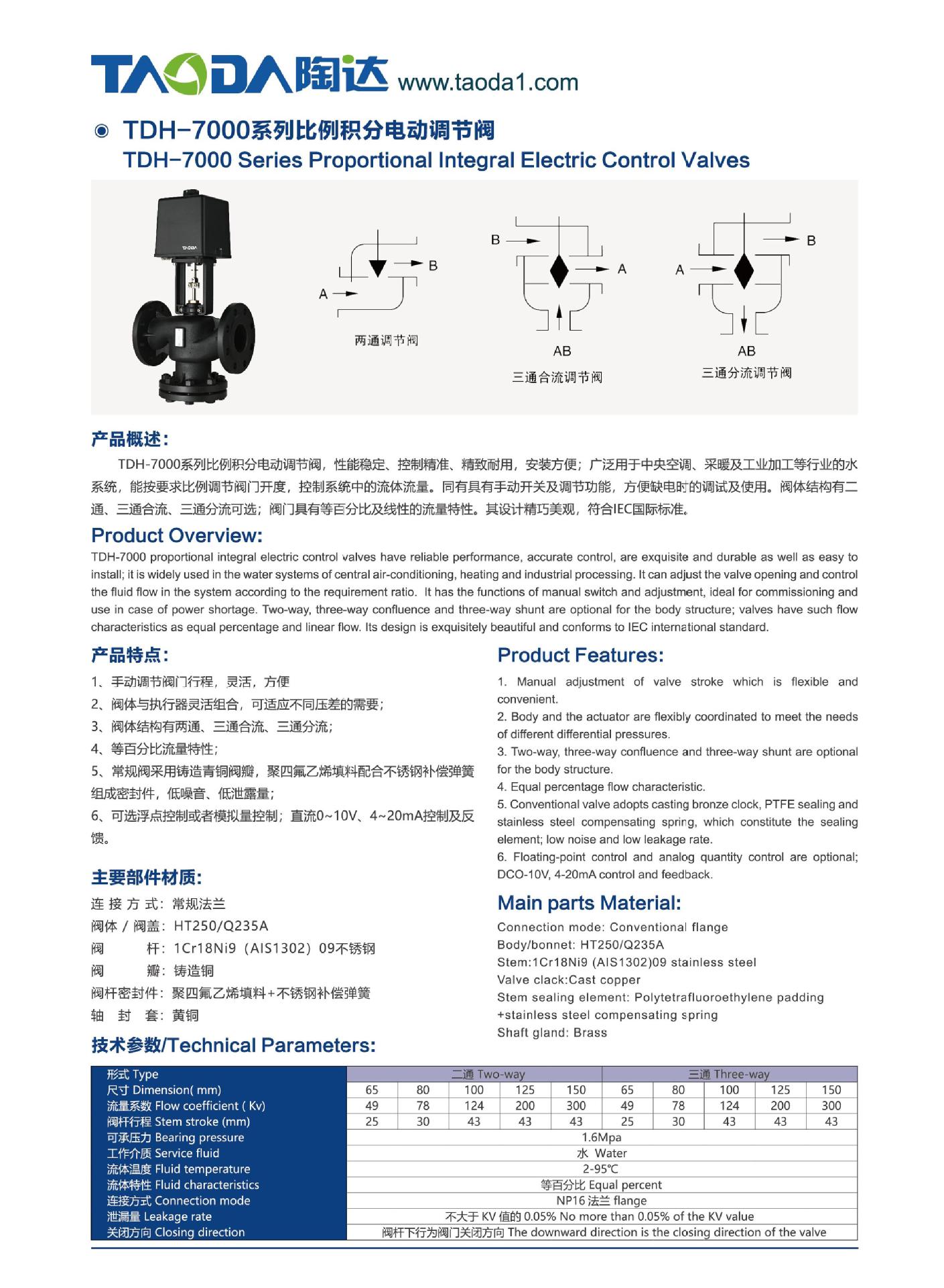 比例积分电动调节阀 水空调电动调节阀  0-10V 4-20mA 直行程示例图5