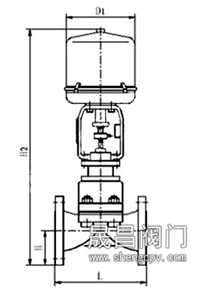 电动隔膜调节阀-尺寸图