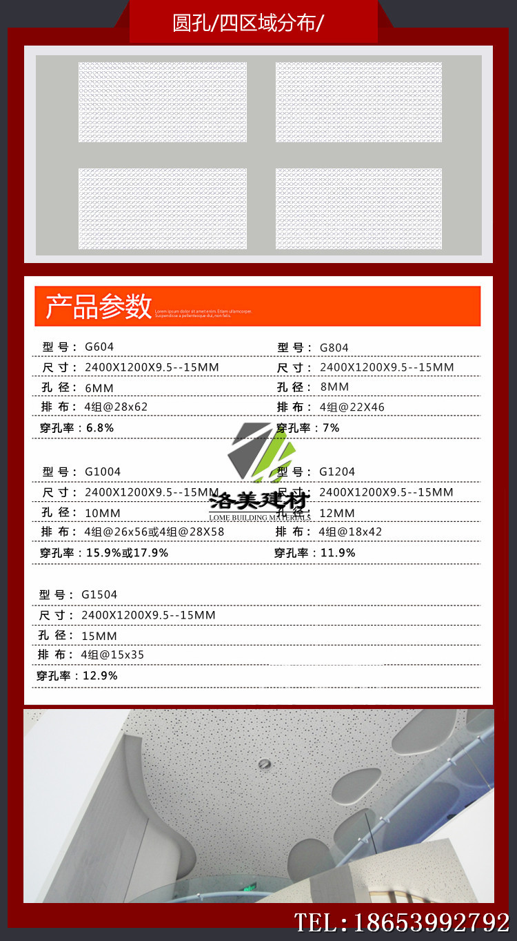 包邮 穿孔吸音纸面石膏板示例图14