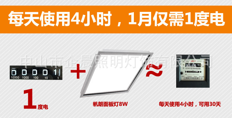 led集成吊顶平板灯防潮 超薄300*300面板灯 厨卫照明商场批发示例图3