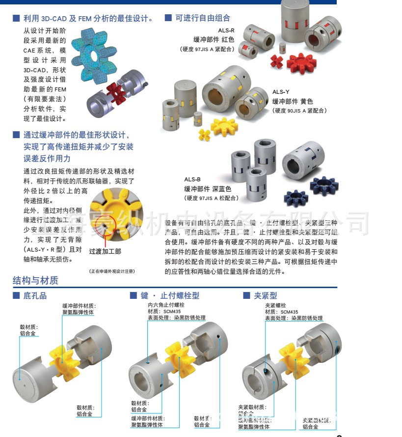 三木梅花爪形树脂联轴器 STARFLEX 伺服电机专用 ALS-055-R示例图1