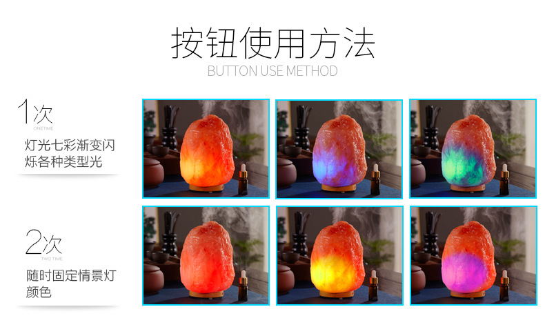 办公室迷你静音空气加湿器香薰机家用树脂盐矿精油香薰灯加湿机示例图19