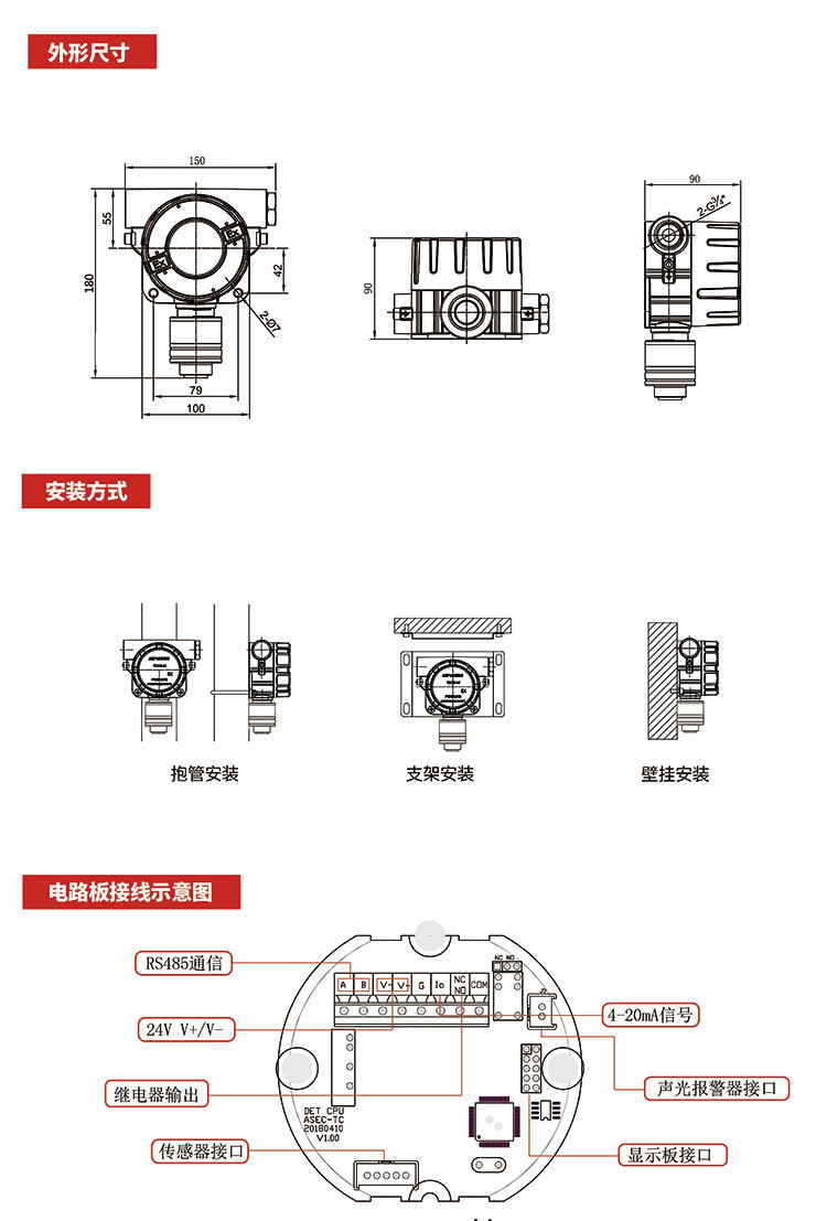 燃气泄漏报警器，壁挂式气体报警器,石油液化气体报警器示例图20