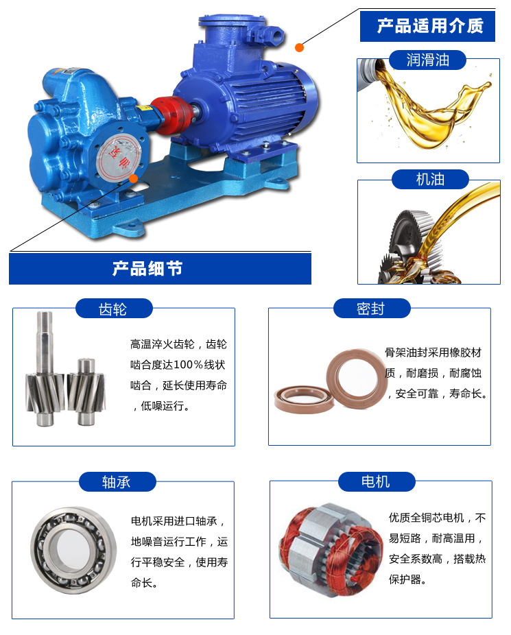 批发 防爆齿轮油泵 KCB683大流量齿轮泵 油漆 涂料电动铜齿防爆泵示例图9