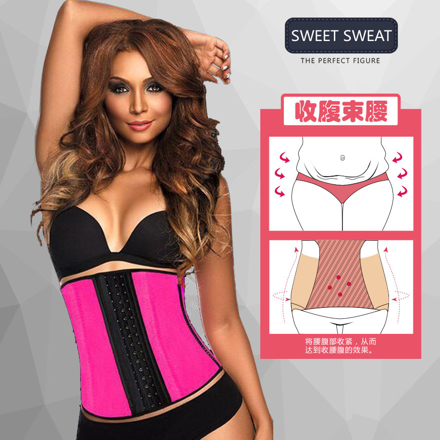 钢骨橡胶乳胶收腹带束腰带latex waist trainer corset cincher示例图1