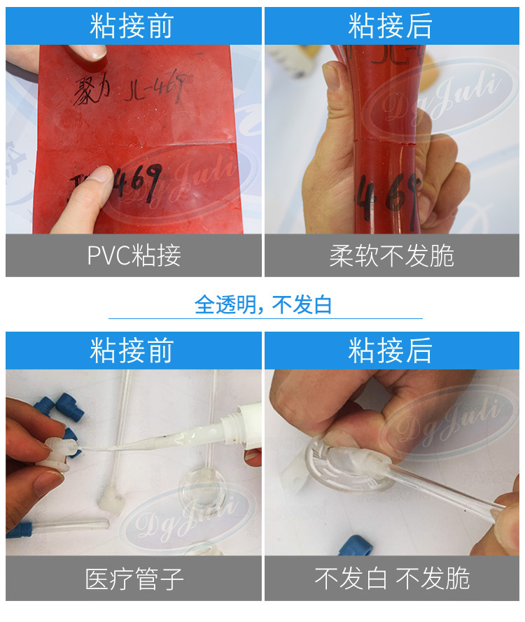 PVC塑料瞬间胶水 PVC专用强力快干胶 透明不发白PVC粘接快干胶水示例图19