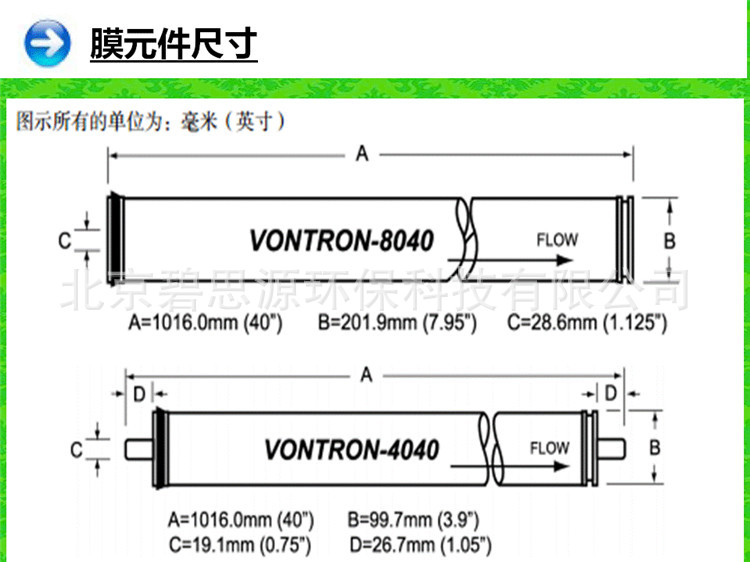 汇通纳滤膜VNF1-8040 VNF1-4040 海水淡化膜SW-8040抗污染膜FR11示例图25