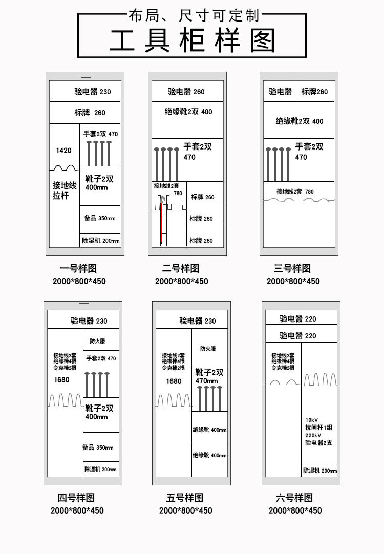 全智能LED屏安全工具柜 配电房恒温除湿红外探头电力安全工器具柜示例图10