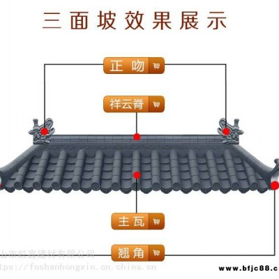 茂名仿古瓦 祥云正脊瓦 祥云翘角 正吻 仿古一体瓦 一体拼接瓦