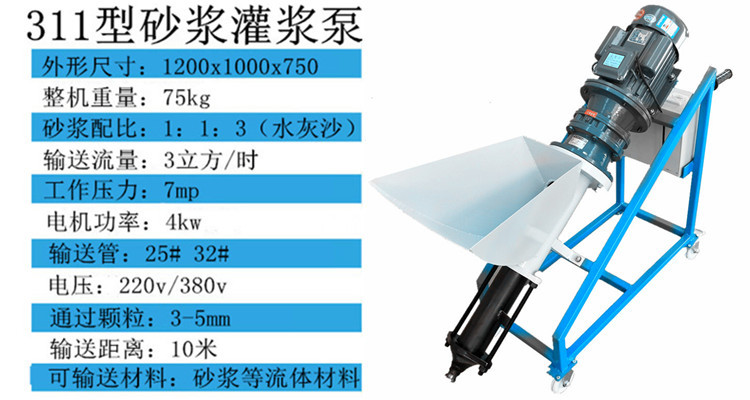 多功能水泥砂浆灌浆机 水泥注浆泵  门窗灌浆机示例图3
