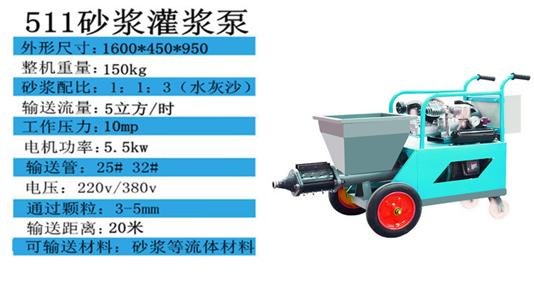 多功能水泥砂浆灌浆机 水泥注浆泵  门窗灌浆机示例图4