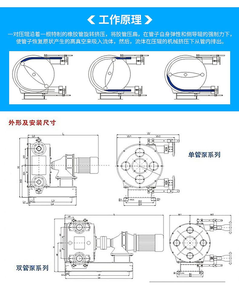 供应高浓度浆液输送蠕动泵 多功能工业软管注浆泵 软管挤压泵直销示例图5