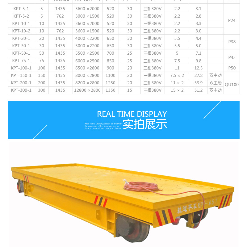 KPT-5-1拖缆供电5吨电动平车 砖厂搬砖车 重物搬运示例图3