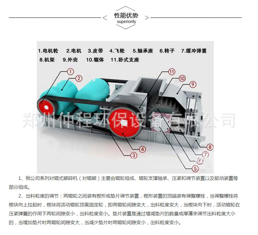 小型石英砂齿辊挤压碎石机 石料厂用砂石破碎机 对辊式岩石破碎机示例图10