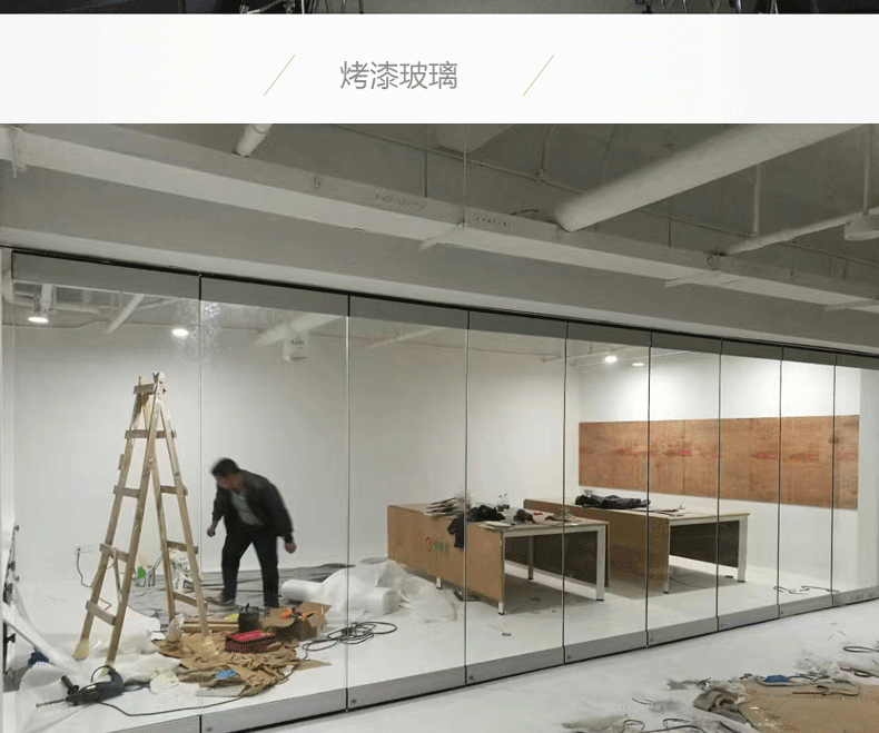 欧远酒店活动隔断 可折叠推拉移动屏风隔墙 无地轨可旋转会议室活动隔断墙 宴会厅包间推拉隔音墙厂家直销示例图7